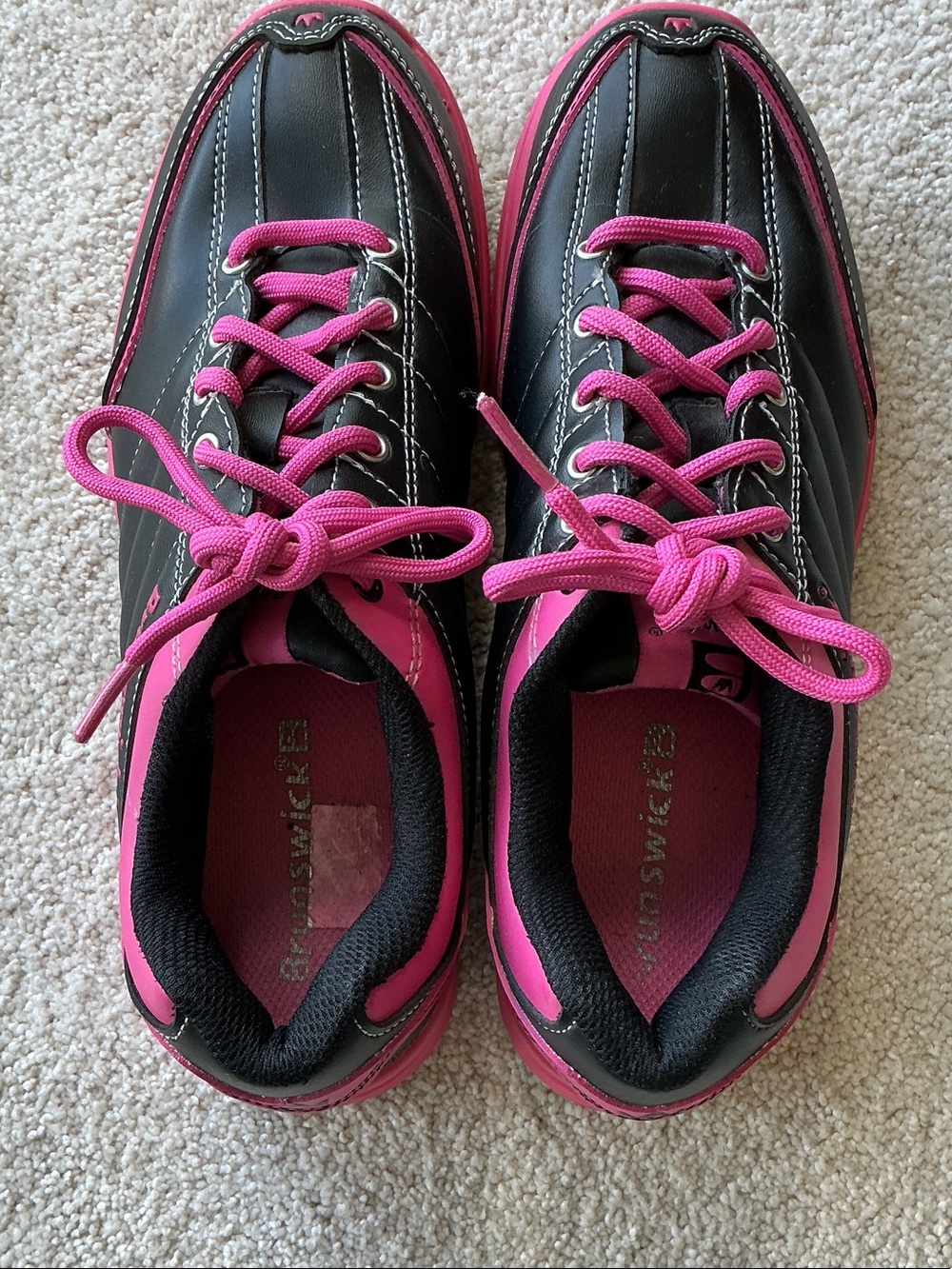 Brunswick Diamond Bowling Shoes Blk/Pnk Sz 8.5